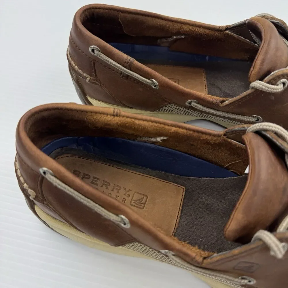 Sperry Top-Sider Men’s Leather Boat Shoes Brown Size 13 M Moc Toe Lace Up